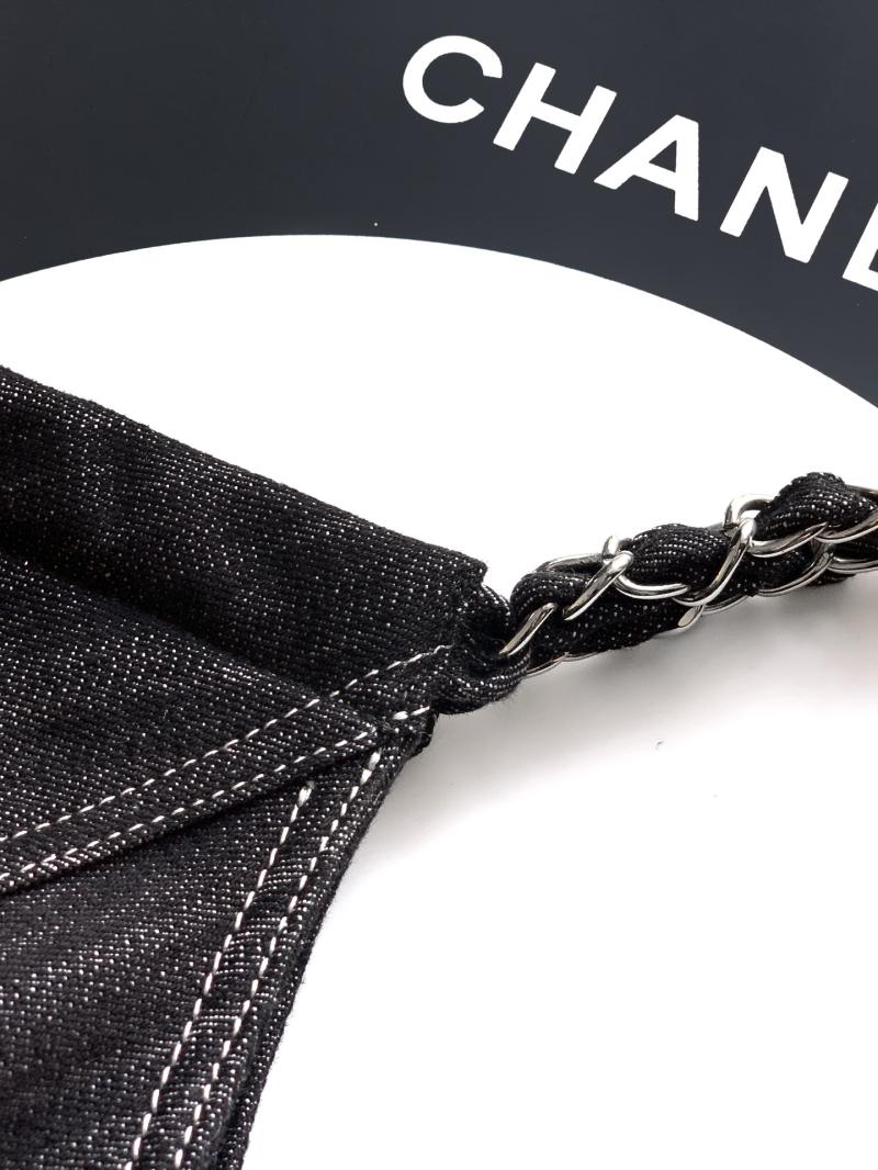 Chanel Vintage Denim Tote Bag Black AS4501