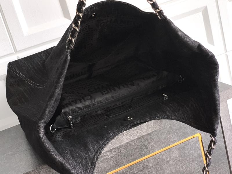 Chanel Vintage Denim Tote Bag Black AS4501