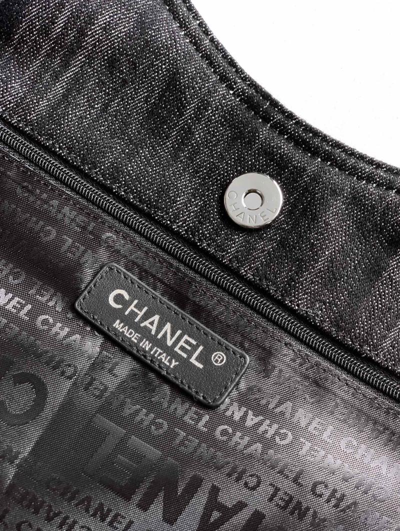 Chanel Vintage Denim Tote Bag Black AS4501