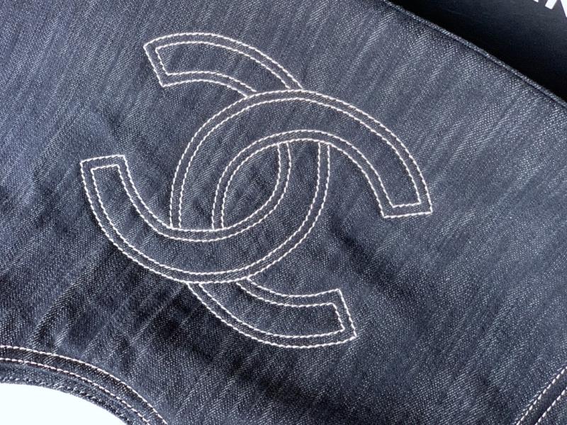 Chanel Vintage Denim Tote Bag Blue AS4501