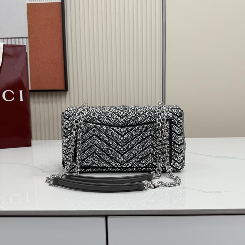 Gucci GG Marmont crystals Medium bag Black 837267