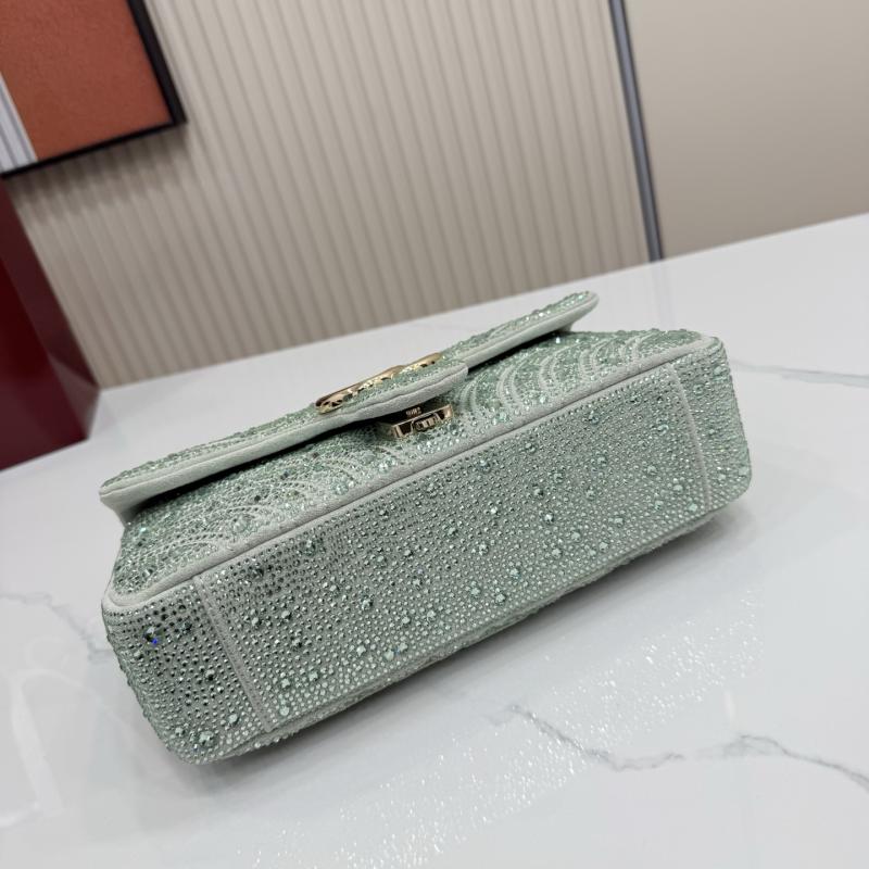 Gucci GG Marmont crystals Medium bag Green 837267