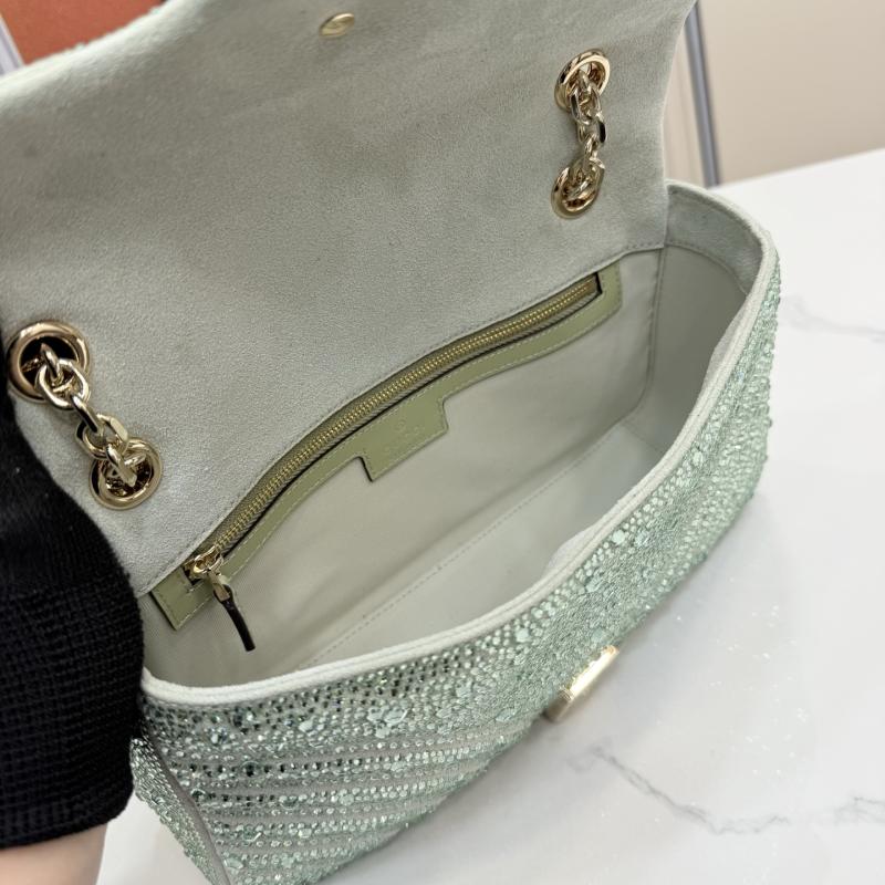 Gucci GG Marmont crystals Medium bag Green 837267