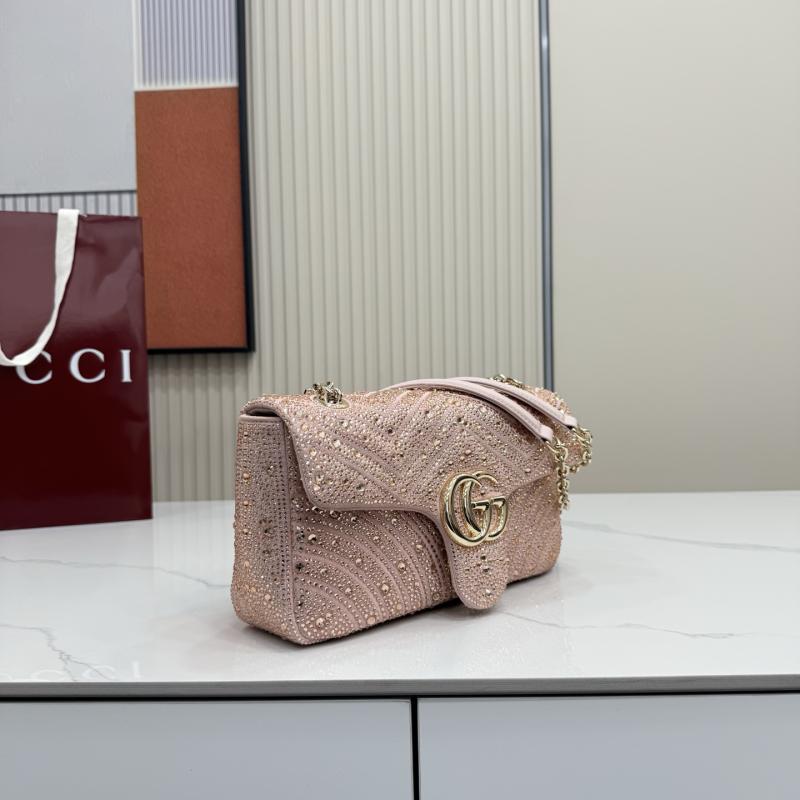 Gucci GG Marmont crystals Medium bag Pink 837267