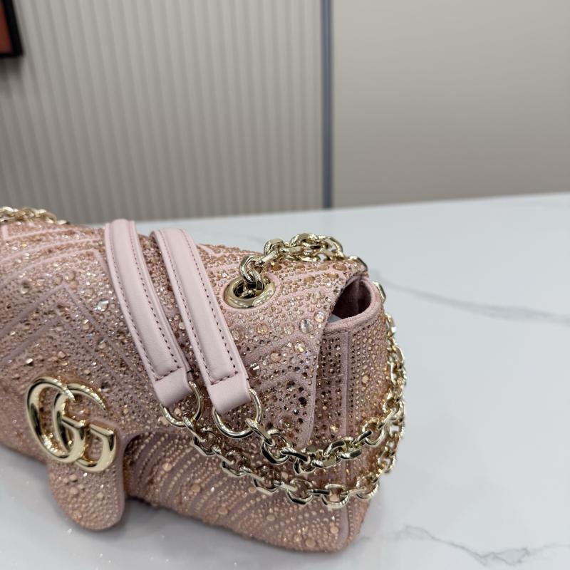 Gucci GG Marmont crystals Medium bag Pink 837267