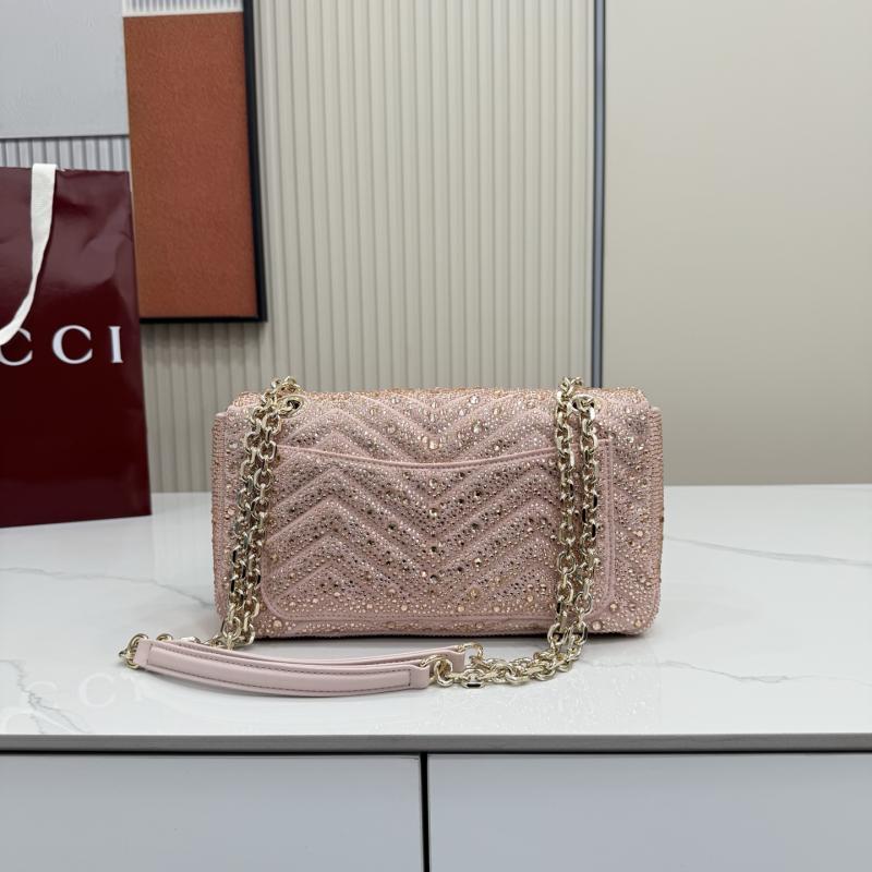 Gucci GG Marmont crystals Medium bag Pink 837267