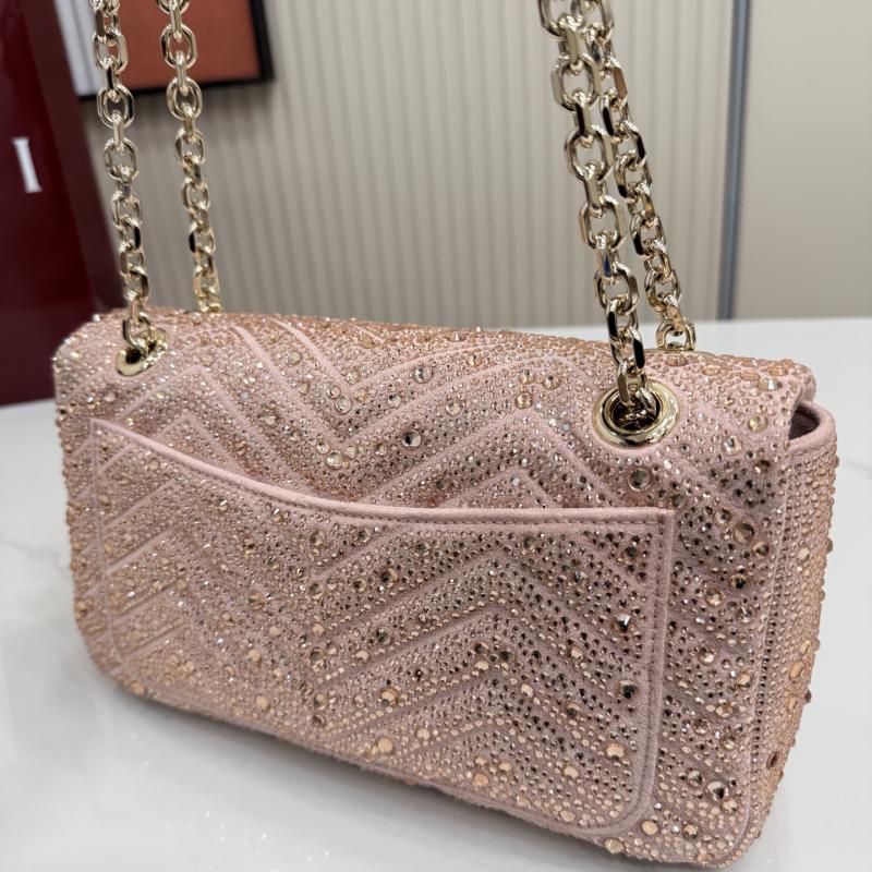 Gucci GG Marmont crystals Medium bag Pink 837267