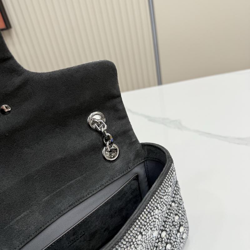 Gucci GG Marmont crystals small shoulder bag Black 837280