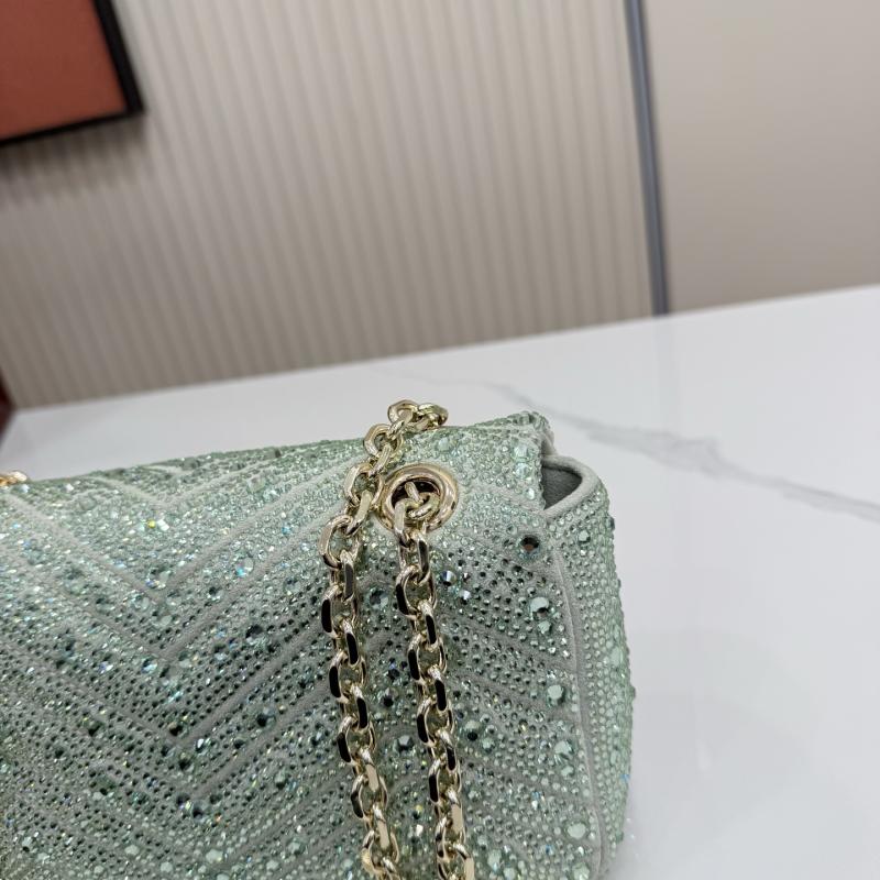 Gucci GG Marmont crystals small shoulder bag Green 837280