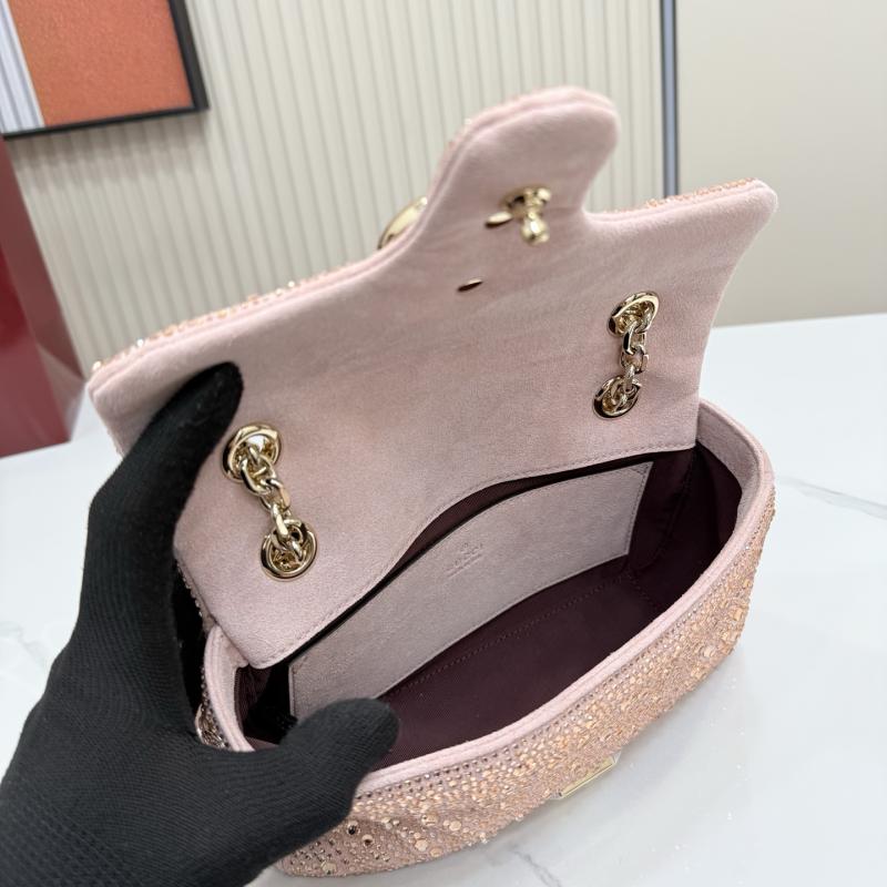 Gucci GG Marmont crystals small shoulder bag Pink 837280
