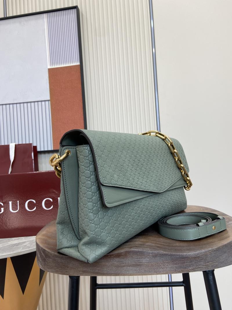 Gucci Leather Large shoulder bag Green 857362