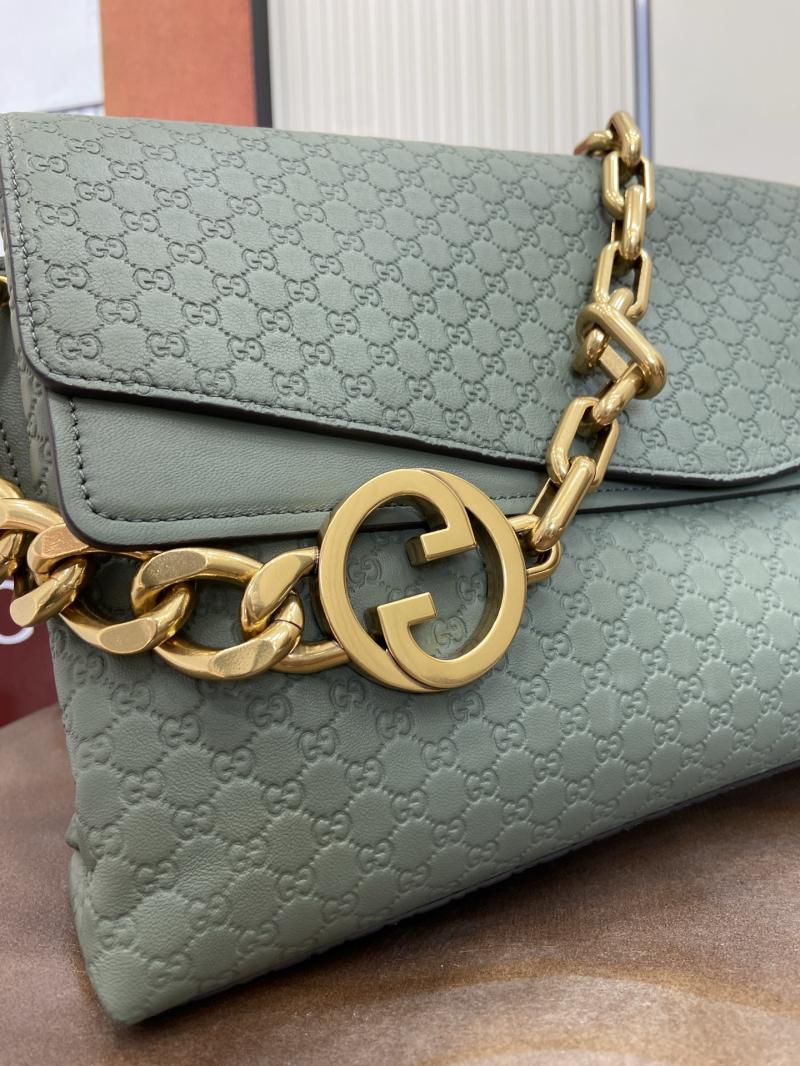 Gucci Leather Large shoulder bag Green 857362