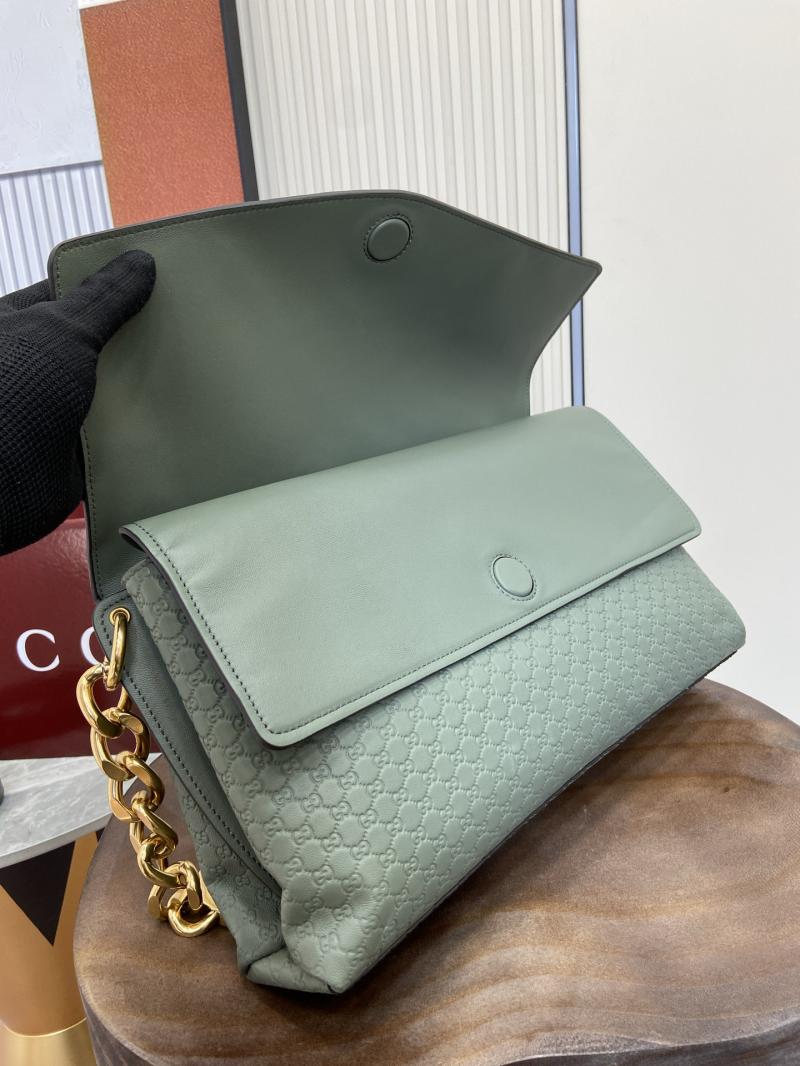 Gucci Leather Large shoulder bag Green 857362