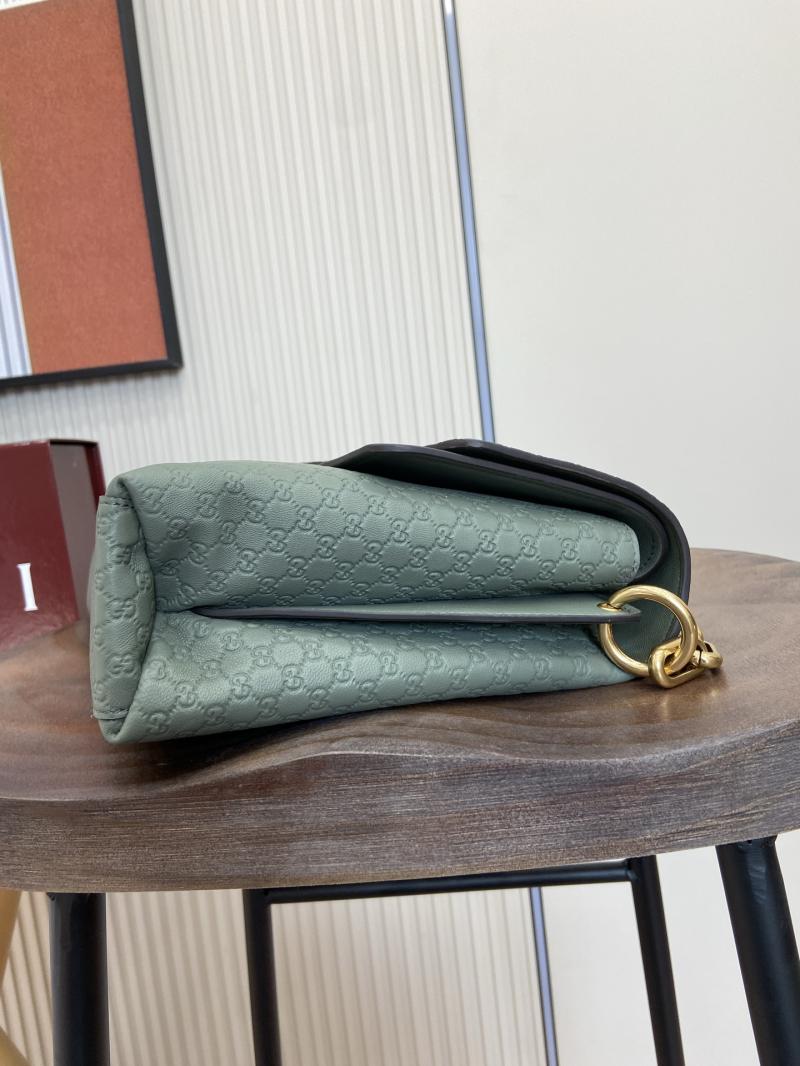 Gucci Leather Large shoulder bag Green 857362