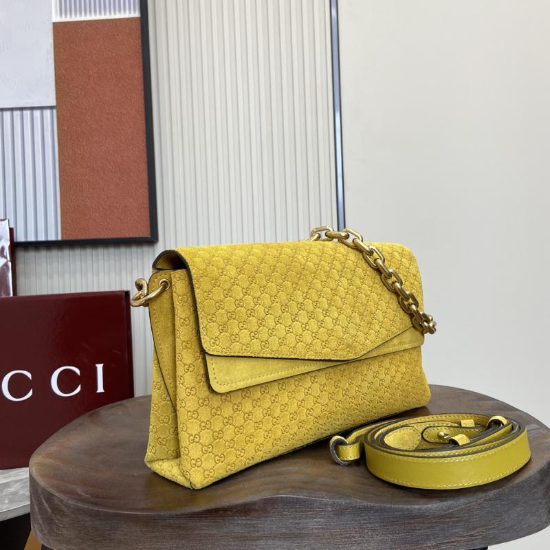 Gucci Medium Leather shoulder bag Yellow 857622