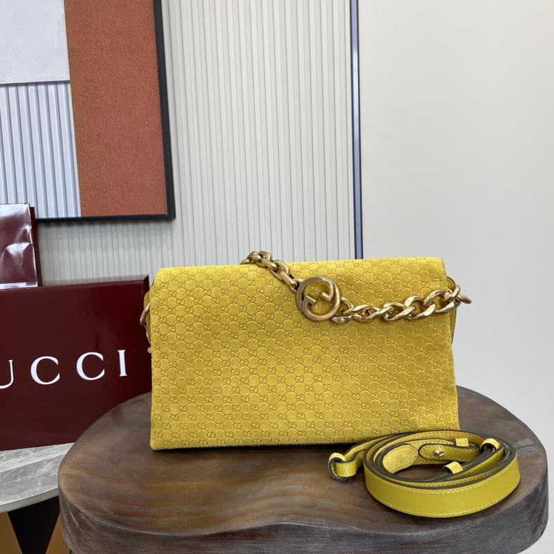Gucci Medium Leather shoulder bag Yellow 857622