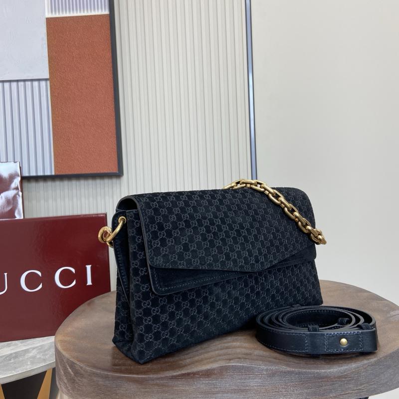 Gucci Medium Suede shoulder bag Black 857622
