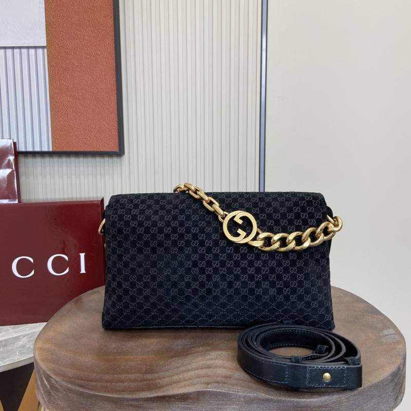 Gucci Medium Suede shoulder bag Black 857622
