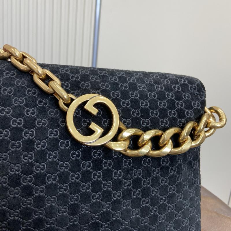 Gucci Medium Suede shoulder bag Black 857622