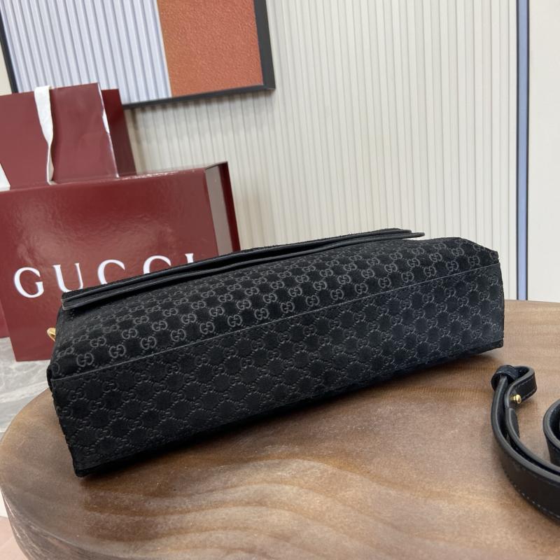 Gucci Medium Suede shoulder bag Black 857622