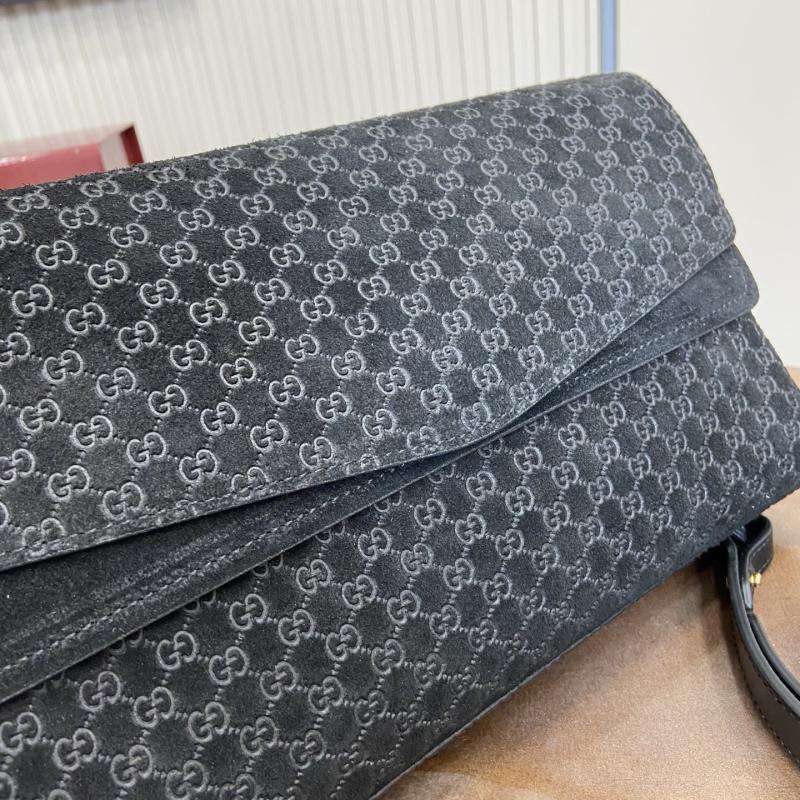 Gucci Medium Suede shoulder bag Black 857622