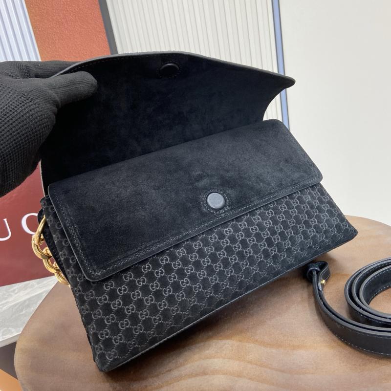 Gucci Medium Suede shoulder bag Black 857622