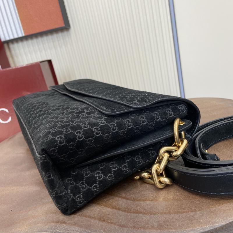 Gucci Medium Suede shoulder bag Black 857622
