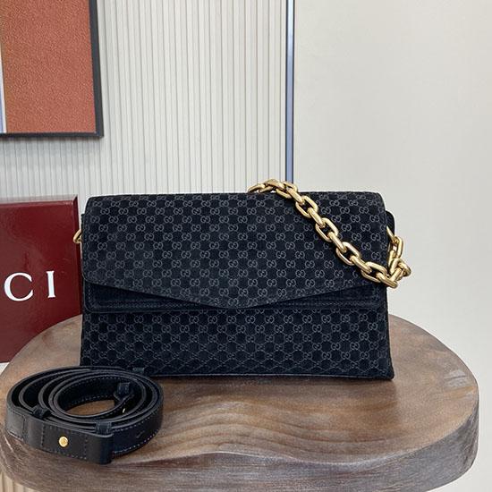 Gucci Medium Suede shoulder bag Black 857622