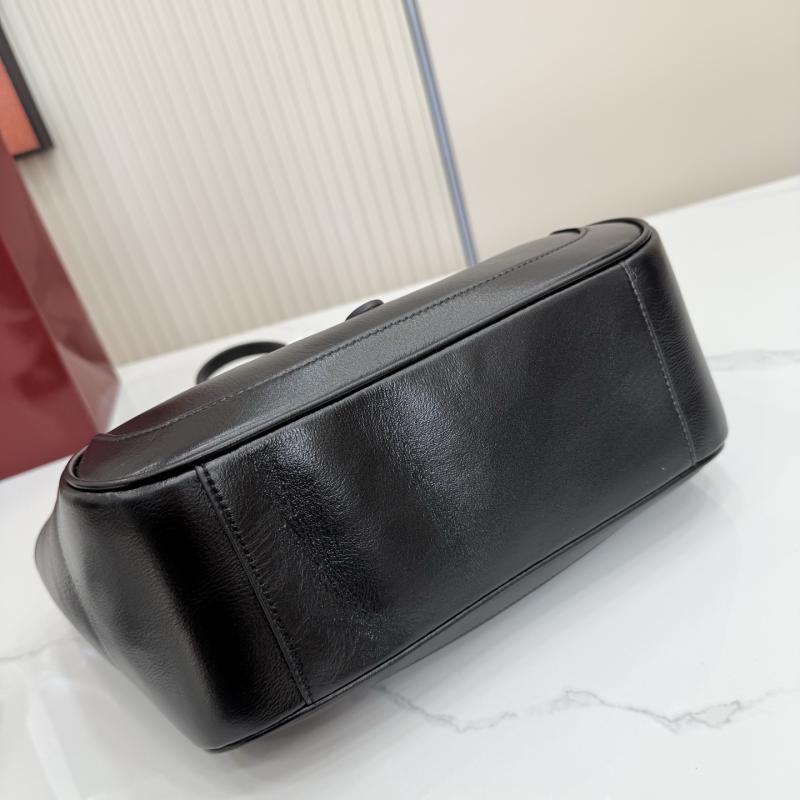 Gucci Mercato Leather Small Tote Bag Black 866646