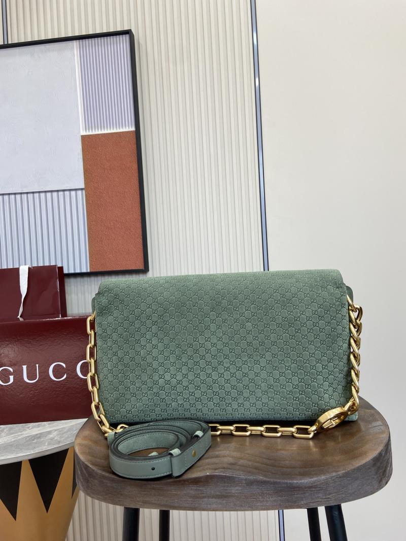 Gucci Suede Large shoulder bag Green 857362