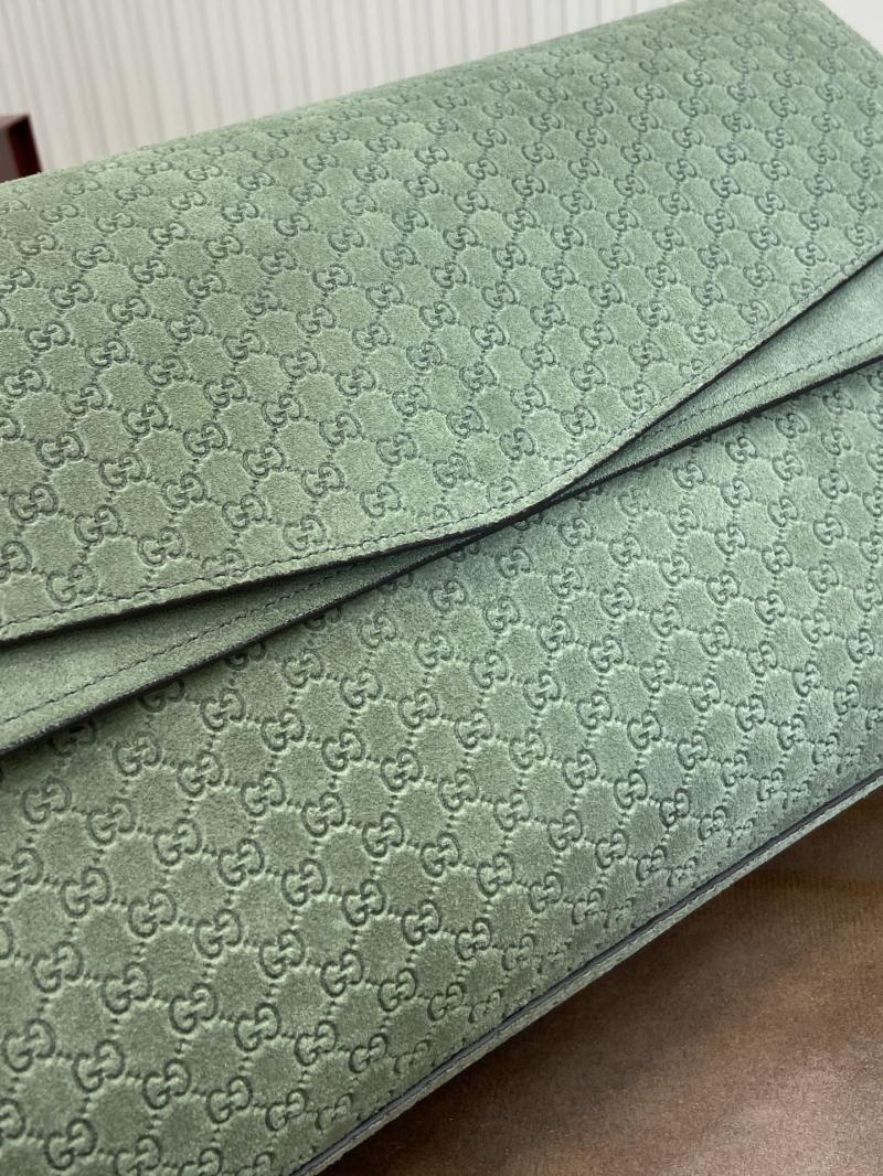 Gucci Suede Large shoulder bag Green 857362