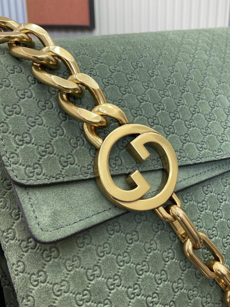 Gucci Suede Large shoulder bag Green 857362