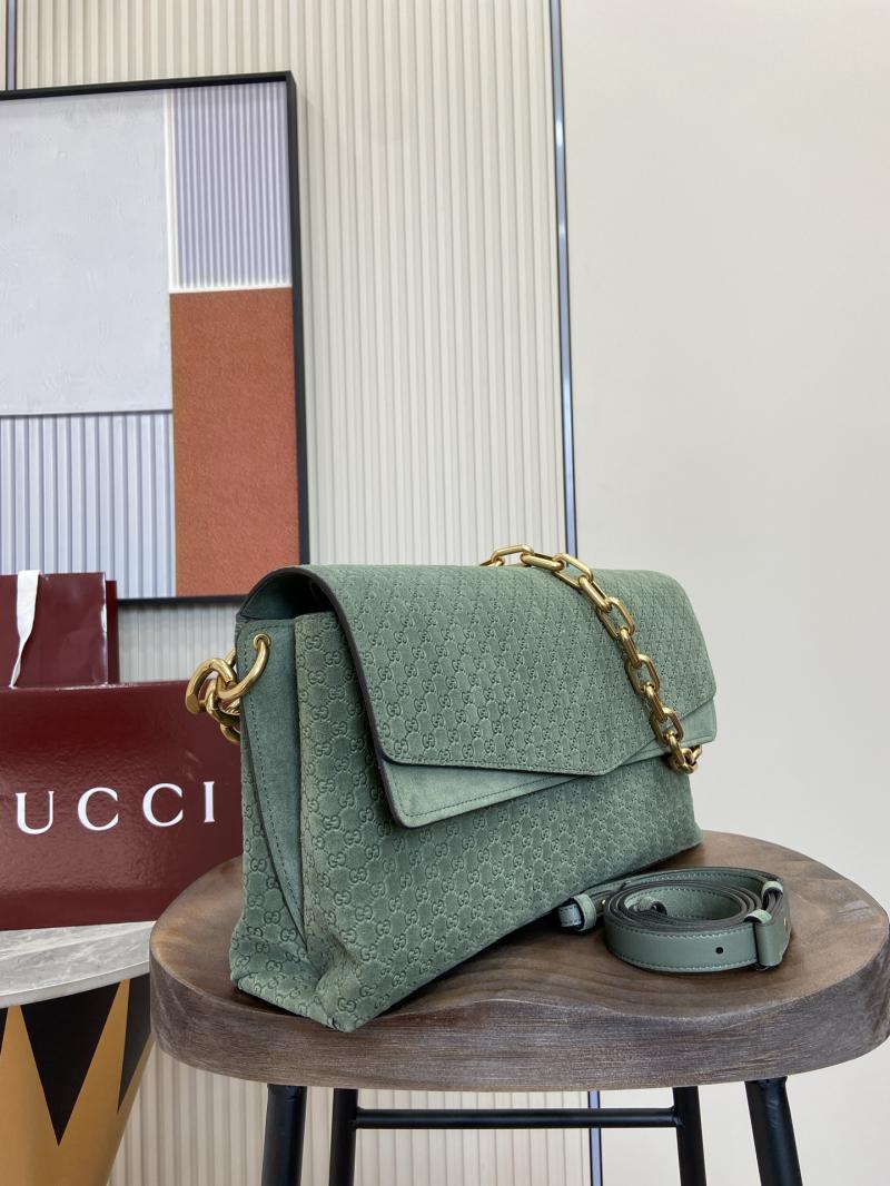 Gucci Suede Large shoulder bag Green 857362