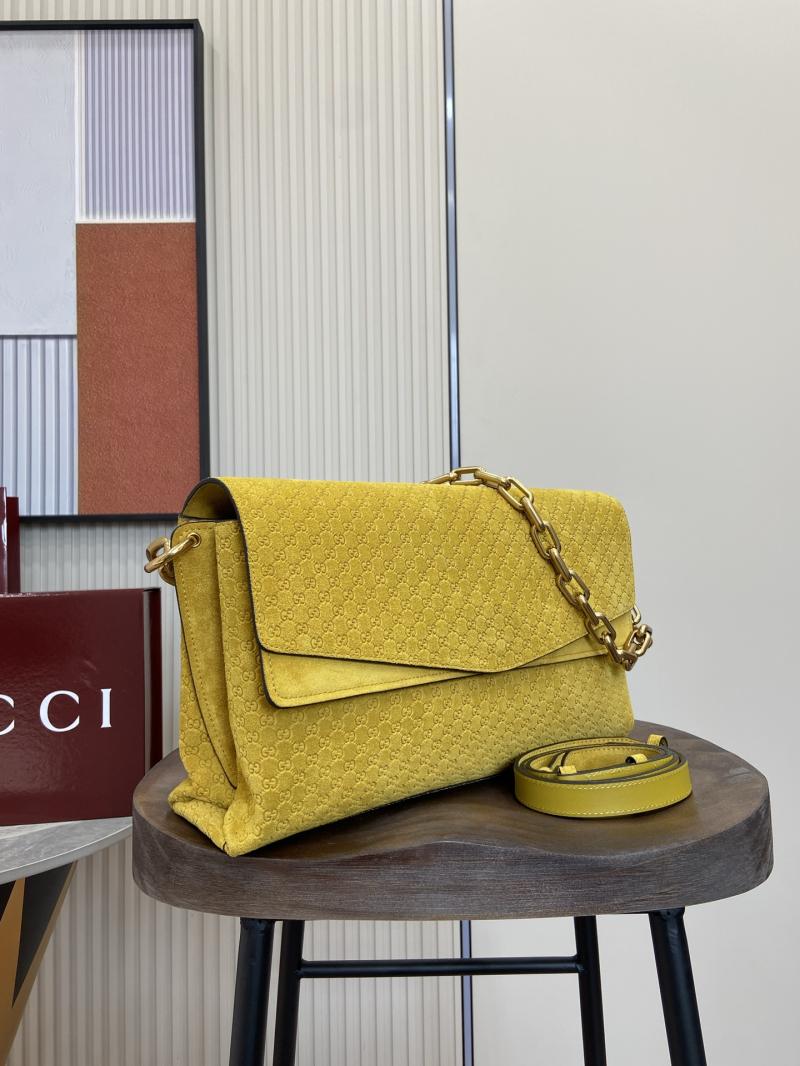 Gucci Suede Large shoulder bag Yellow 857362