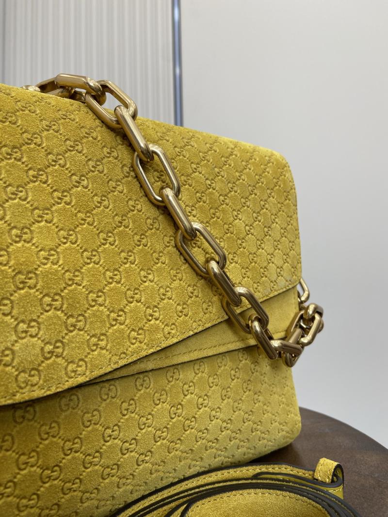 Gucci Suede Large shoulder bag Yellow 857362