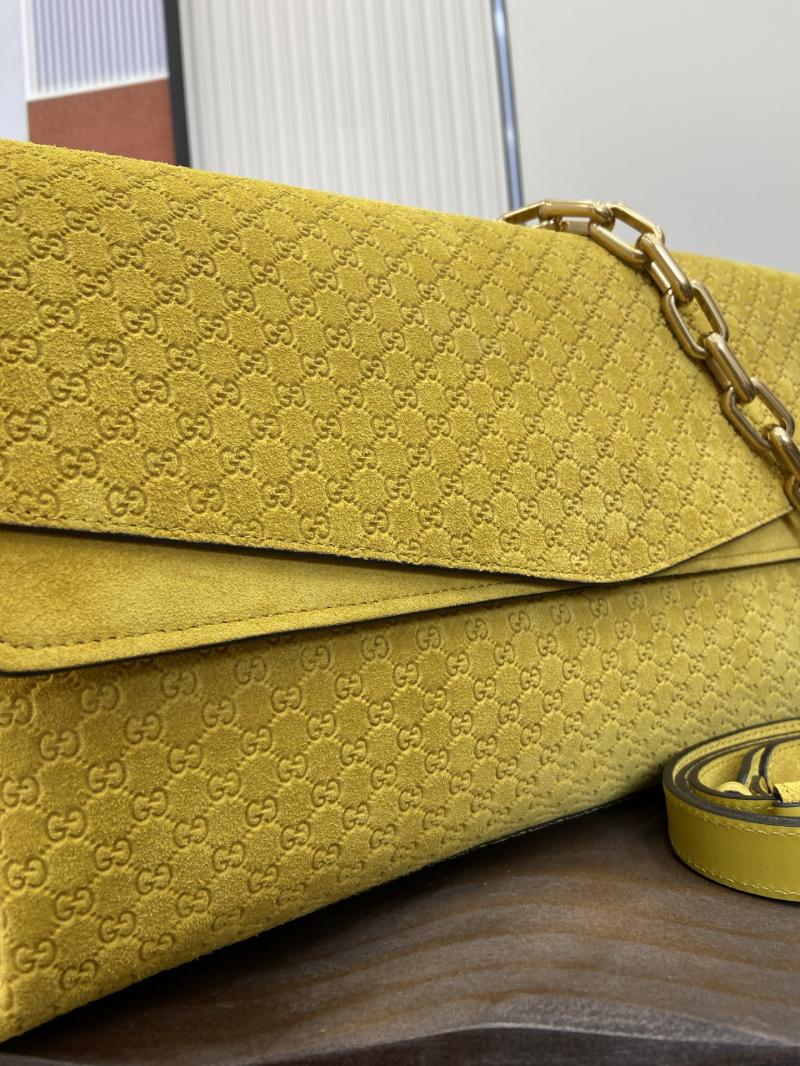 Gucci Suede Large shoulder bag Yellow 857362