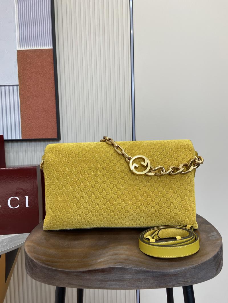 Gucci Suede Large shoulder bag Yellow 857362