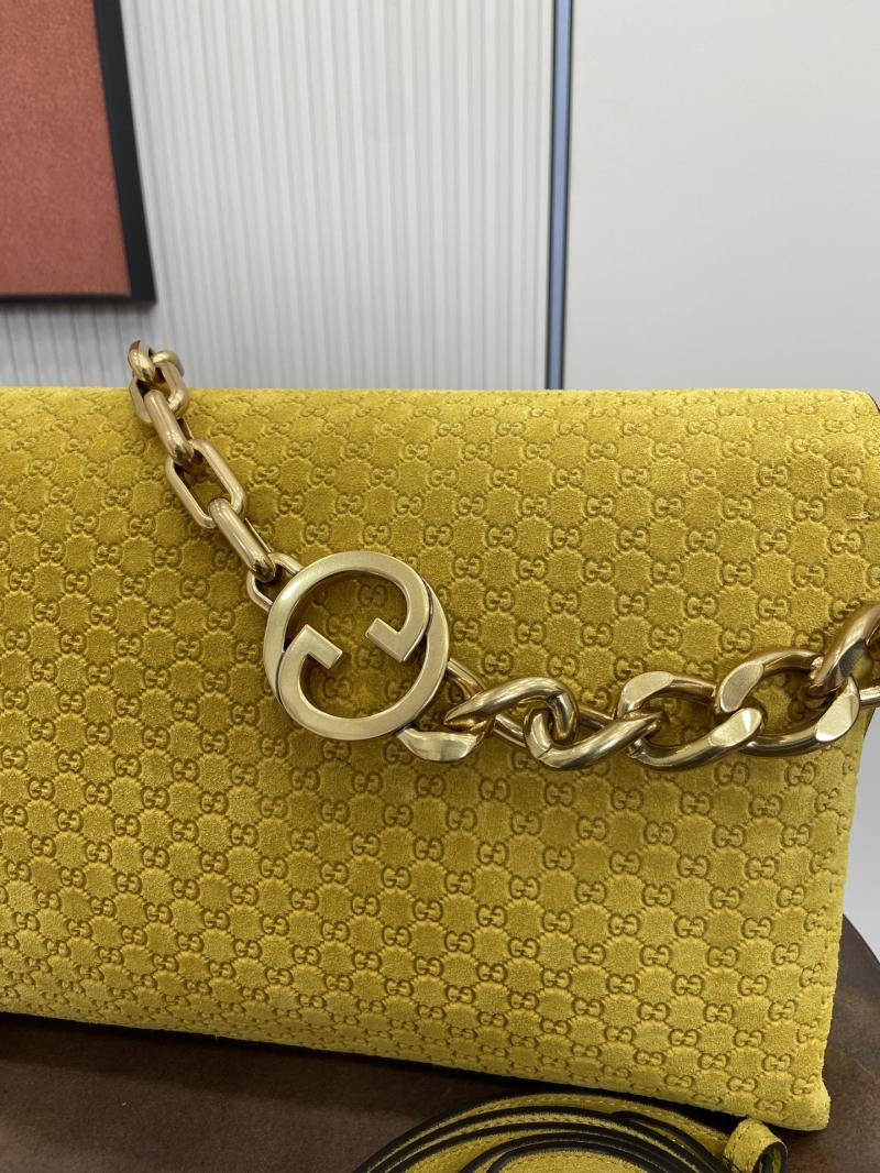 Gucci Suede Large shoulder bag Yellow 857362