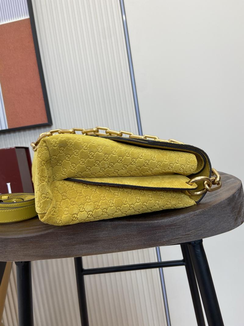 Gucci Suede Large shoulder bag Yellow 857362