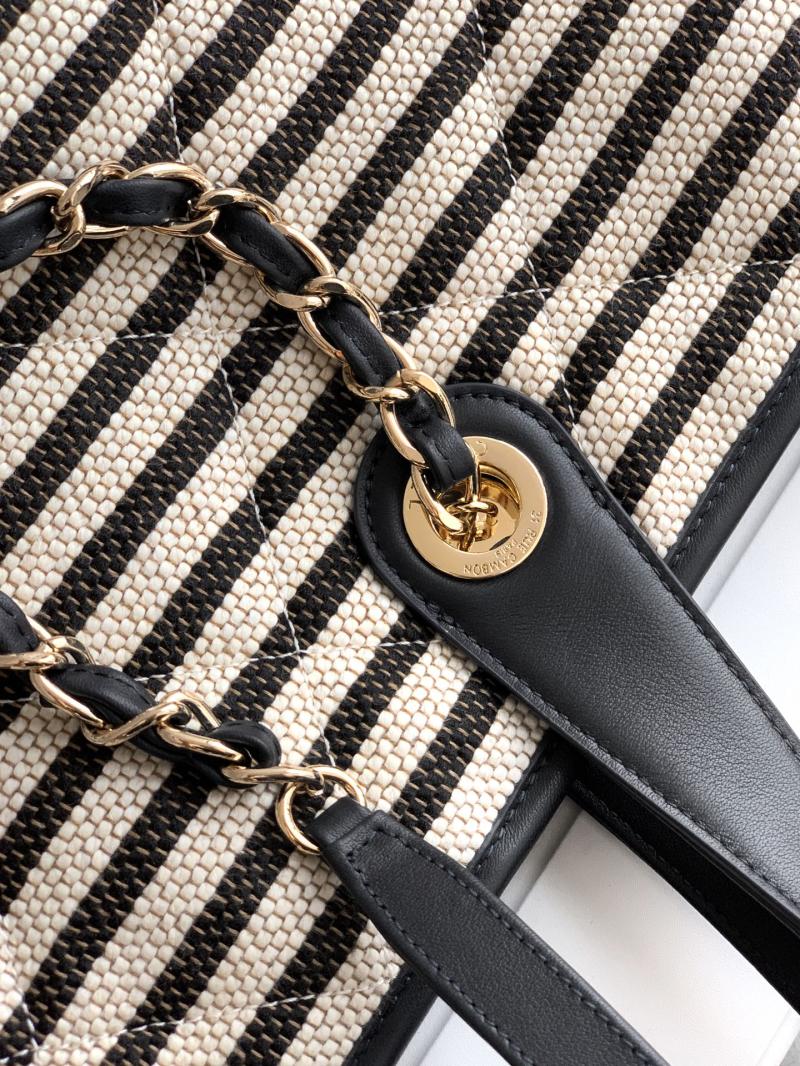 Large Chanel Shopping Bag Black AS6007