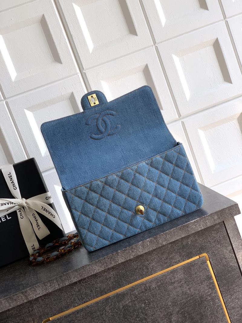 Medium Chanel Denim Flap Bag Blue A01112