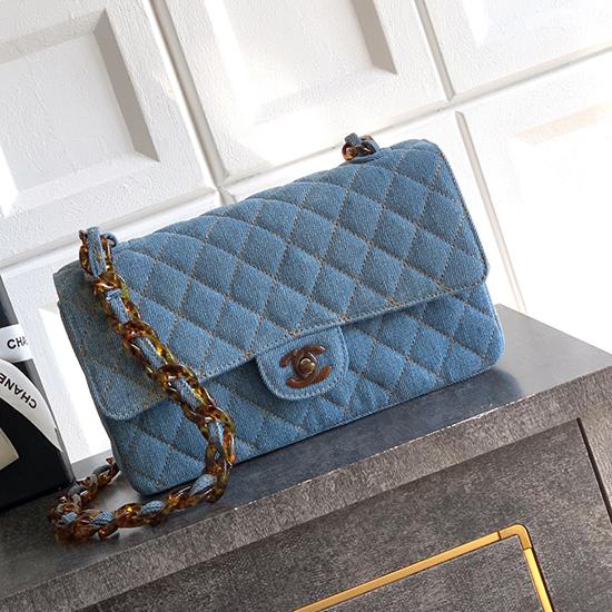 Medium Chanel Denim Flap Bag Blue A01112