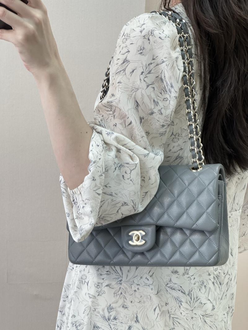 Medium Chanel Flap Bag Dark Grey A01112