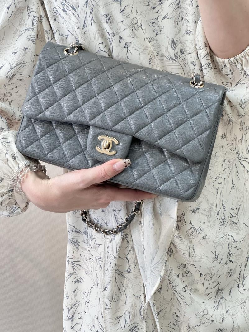 Medium Chanel Flap Bag Dark Grey A01112
