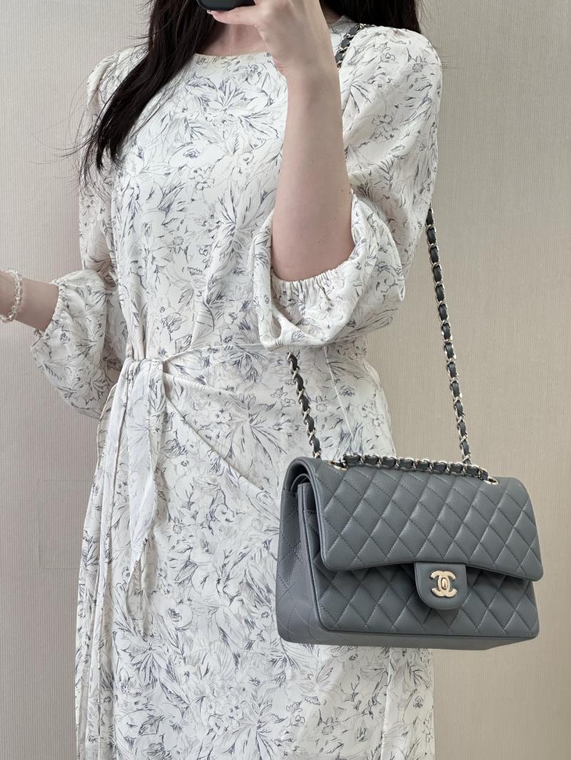 Medium Chanel Flap Bag Dark Grey A01112