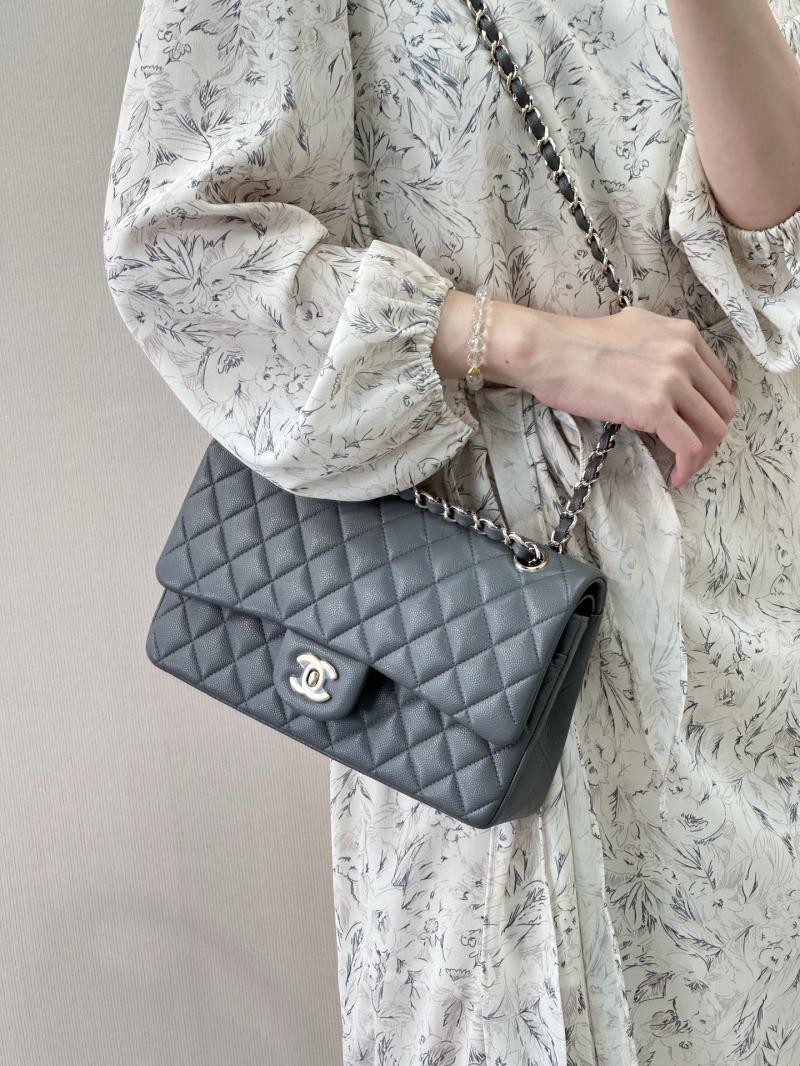 Medium Chanel Flap Bag Dark Grey A01112