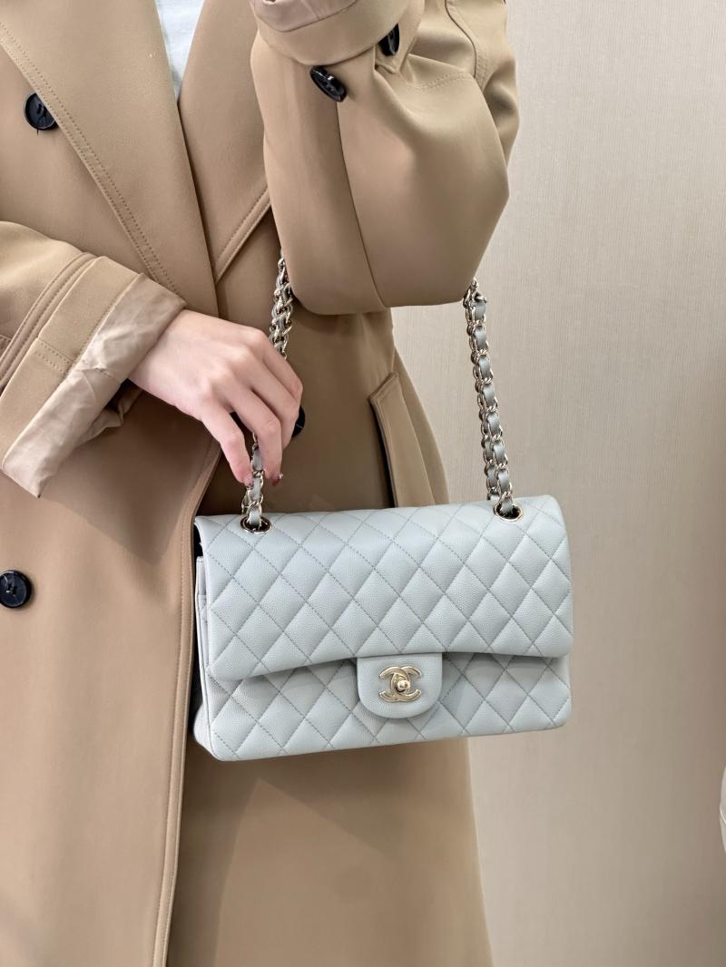 Medium Chanel Flap Bag Light Grey A01112