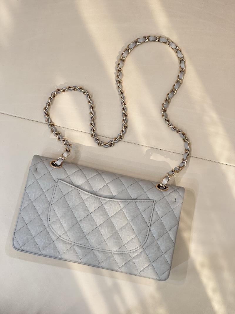 Medium Chanel Flap Bag Light Grey A01112