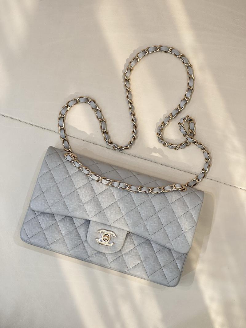 Medium Chanel Flap Bag Light Grey A01112