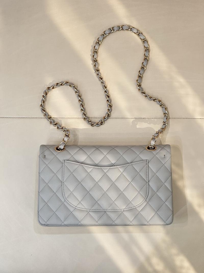 Medium Chanel Flap Bag Light Grey A01112
